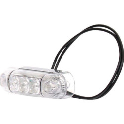 Lampa obrysowa LED, prostokątna, 12/24V przezroczysta, przykręcana 3 LED Waś