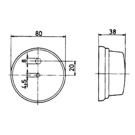 Lampa obrysowa okrągła 12/24V biała przykręcana Ø 80 mm Jokon