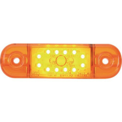 Lampa obrysowa LED, prostokątna, 12/24V pomarańczowa, przykręcana 12 LED Waś