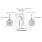 Lampa obrysowa LED, okrągła, 12/24V pomarańczowa/czerwona, przykręcana Waś