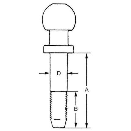 Sworzeń kulowy przykręcany, K50 16 x 50 mm