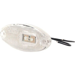 Lampa obrysowa LED, owalna, 12/24V biała, przykręcana Waś