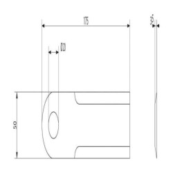 Nóż rozdrabniacza do słomy 175x50x3.5 mm Ø 25 mm