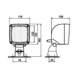 Lampa robocza kwadratowa H3 12/24V