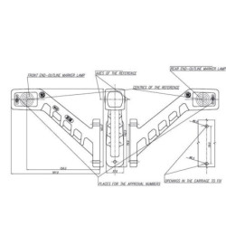 Lampa obrysowa LED, lewa 12/24V czerwona/przezroczysta, przykręcana Waś