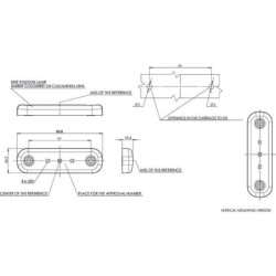 Lampa obrysowa LED, prostokątna, 12/24V pomarańczowa, przykręcana 3 LED Waś