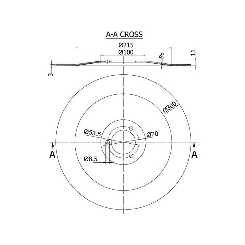 Talerz redlicy gładki 300x3.0 mm