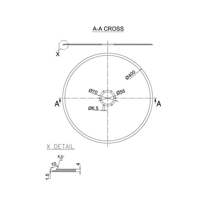 Talerz gładki 400x4.0 mm