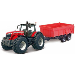 Ciągnik Massey Ferguson 8700 z przyczepą-wywrotką