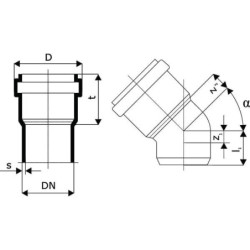 Kolano PCW 125mm x 30°