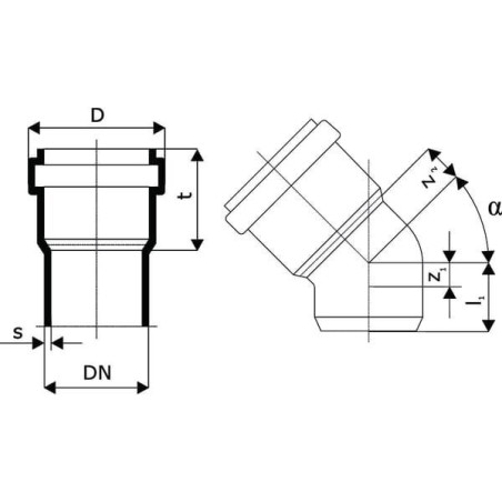 Kolano PCW 125mm x 30°