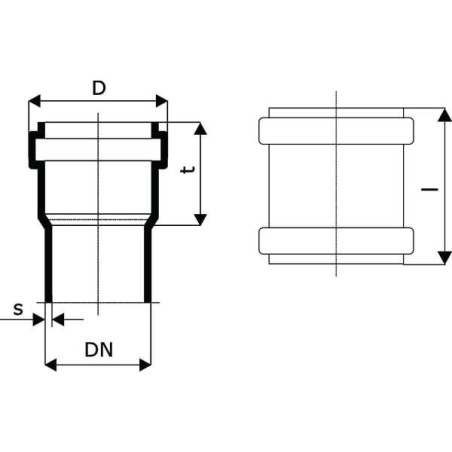 Złączka nasuwana PCW 125mm