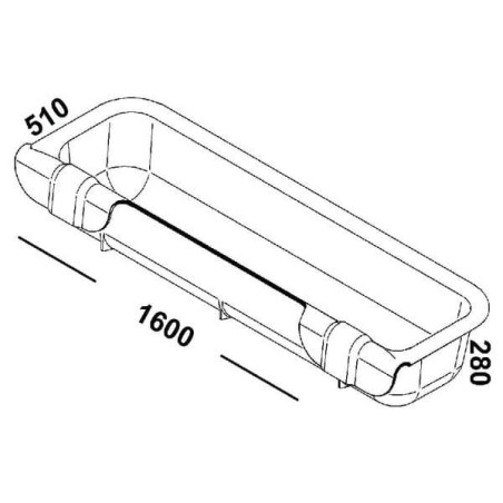 Koryto zawieszane 160 cm 120 l model 1600