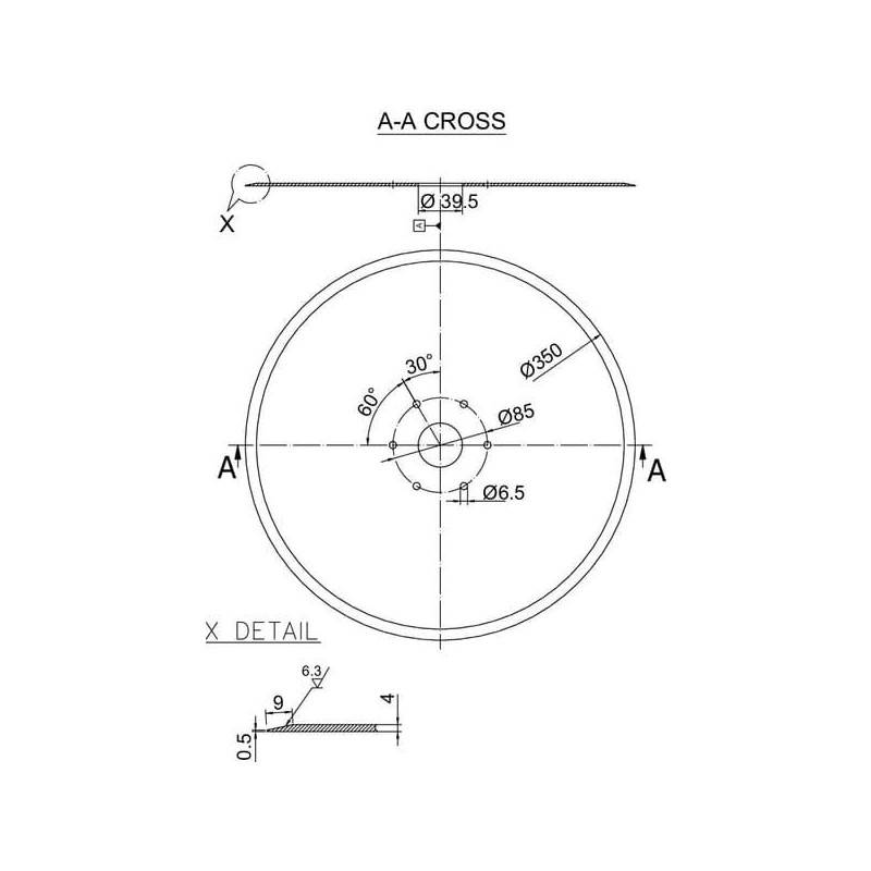 Talerz gładki 350x4.0 mm