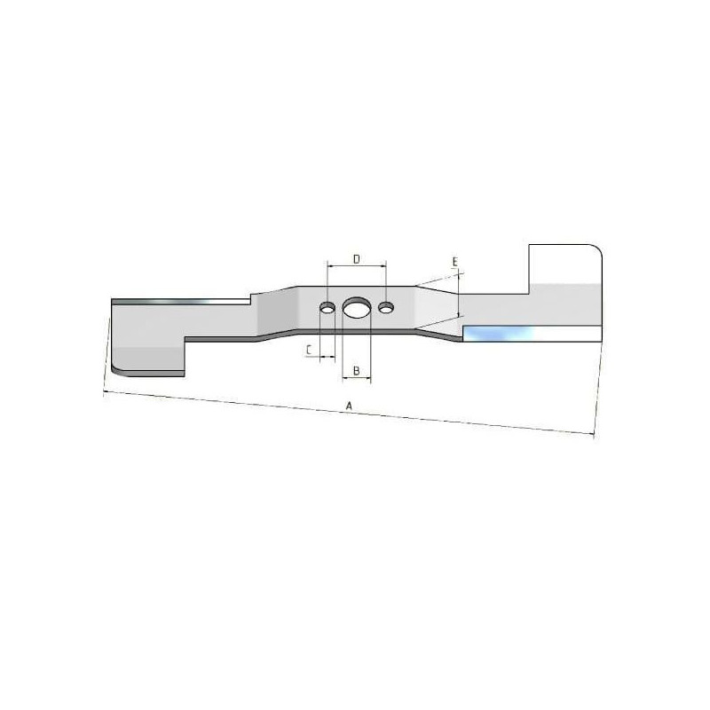 Nóż, L=425 mm otwór okrągły Ø 14.5 pasujący do Iseki Kramp