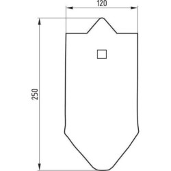 Dziób zęba, 250x120 mm wzmocniony wygięty, 1-otw. pasujący do Unia Kramp