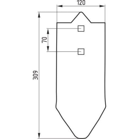 Dziób zęba Unia, 2-otworowy AP 701, Kos