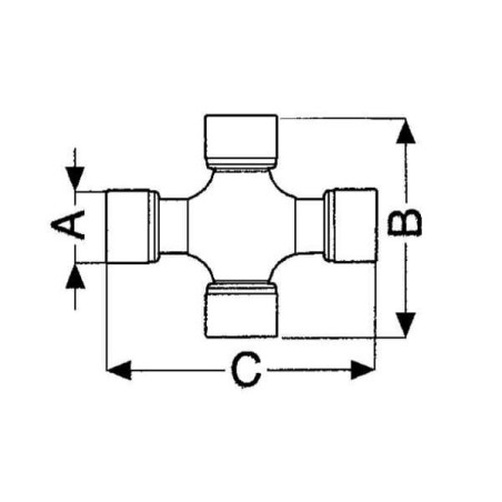 Krzyżak wału, Ø 30.2x95.4 mm / Ø 30.2x101.4 mm, T60/V60 Comer