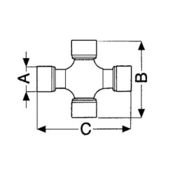 Krzyżak wału, Ø 27x85.8 mm / Ø 27x91.2 mm, T40/V40 Comer