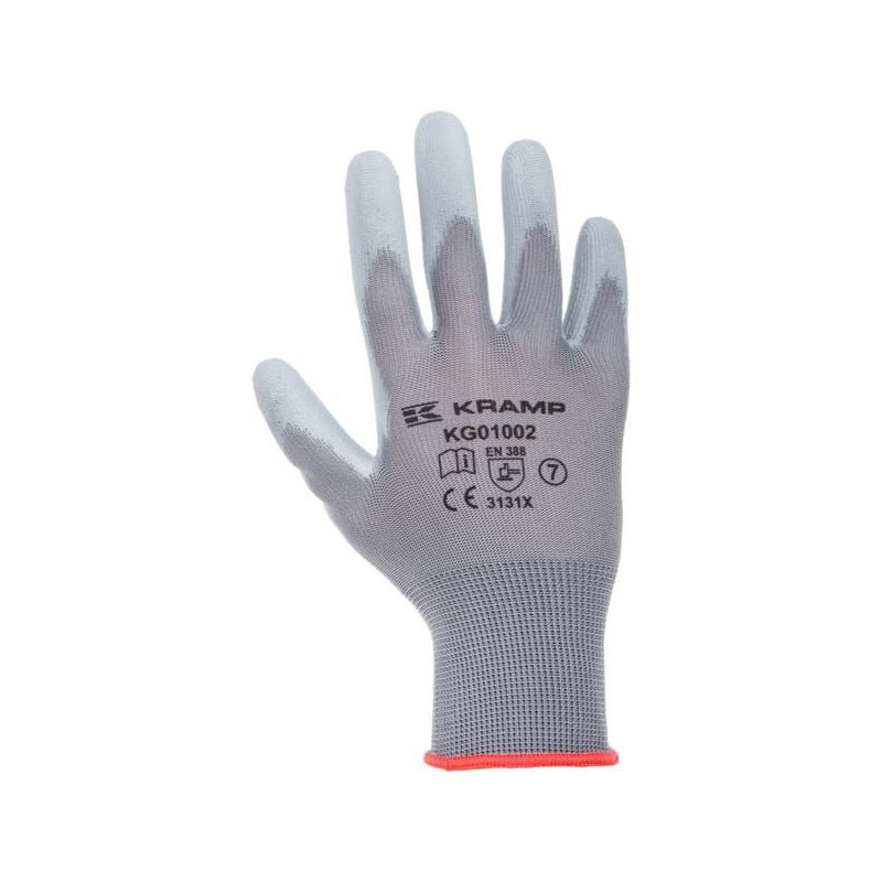 Rękawice robocze roz. 10/XL szare, 3-pak nylon/polyester L=26 cm Protect Kramp