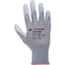 Rękawice robocze roz. 7/S szare, 3-pak nylon/polyester L=23 cm Protect Kramp