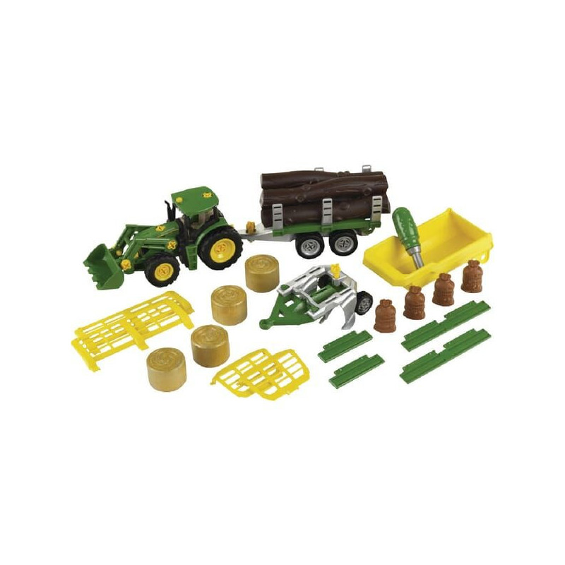 John Deere z zestawem przyczep