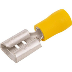 Końcówka przewodu płaska nasadkowa, żeńska, żółta, 4-6 mm² 6.3x0.8 mm 50 szt. Littelfuse