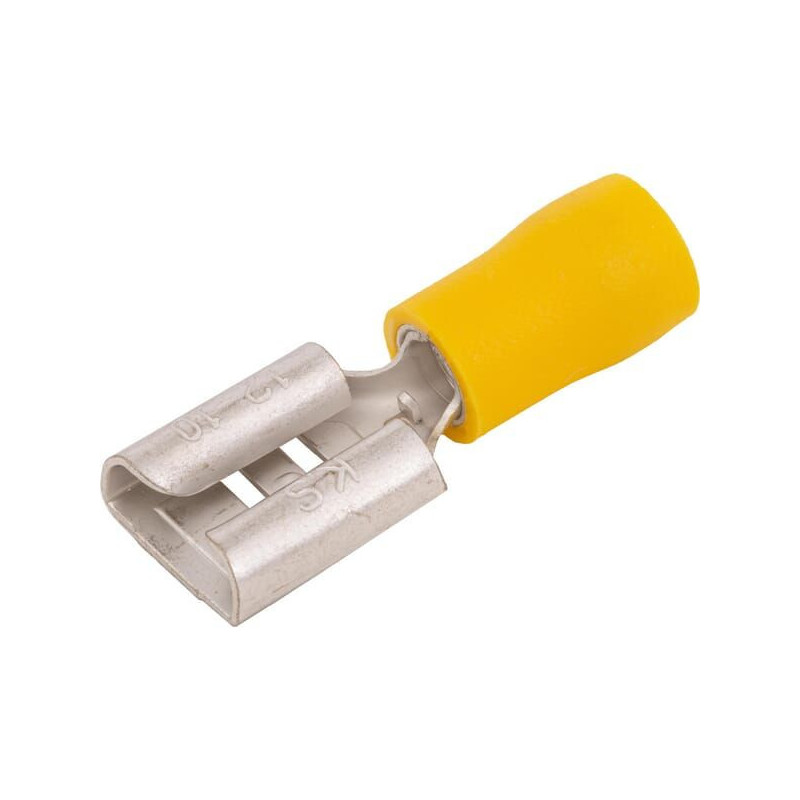 Końcówka przewodu płaska nasadkowa, żeńska, żółta, 4-6 mm² 6.3x0.8 mm 50 szt. Littelfuse