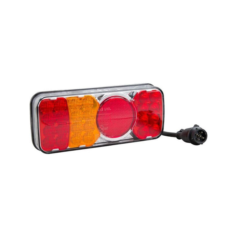 Lampa tylna zespolona LED, lewa, prostokątna, 12/24V 5-pinowa Kramp