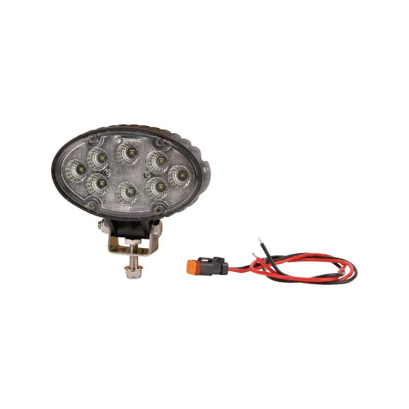 Lampa robocza LED, owalna, 24W 1920 lm 10/30V światło rozproszone z wtyczką Deutsch, 8 LED Kramp