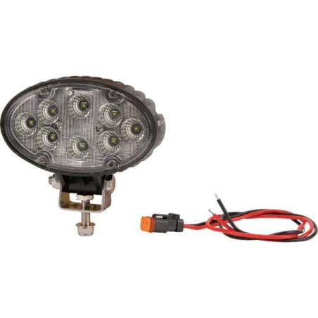 Lampa robocza LED, owalna, 24W 1920 lm 10/30V światło rozproszone z wtyczką Deutsch, 8 LED Kramp