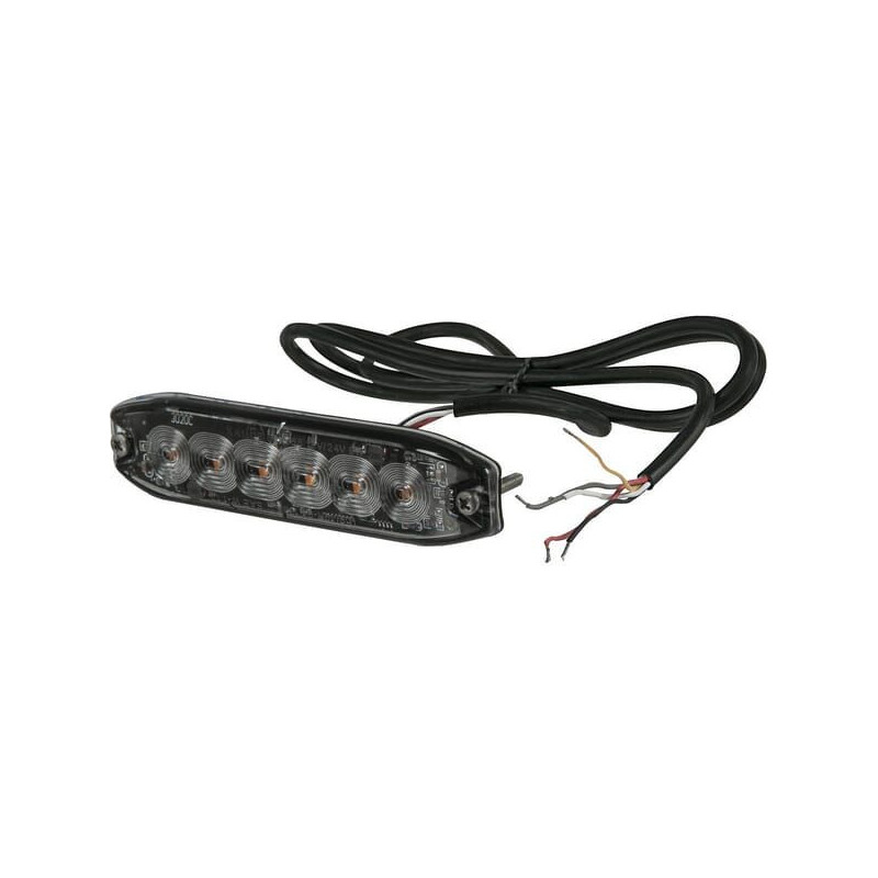 Lampa ostrzegawcza, bursztynowa, 6 LED