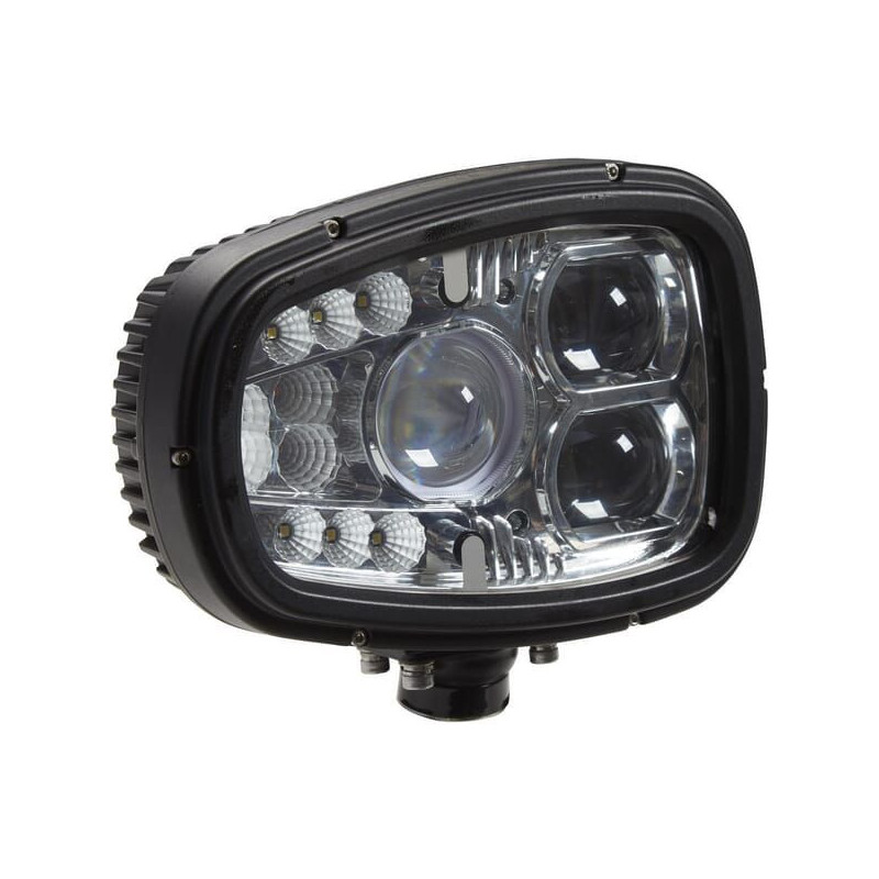 Lampa przednia LED, prawa, 55W prostokątna, 12/24V z wtyczką Deutsch, klosz podgrzewany Kramp