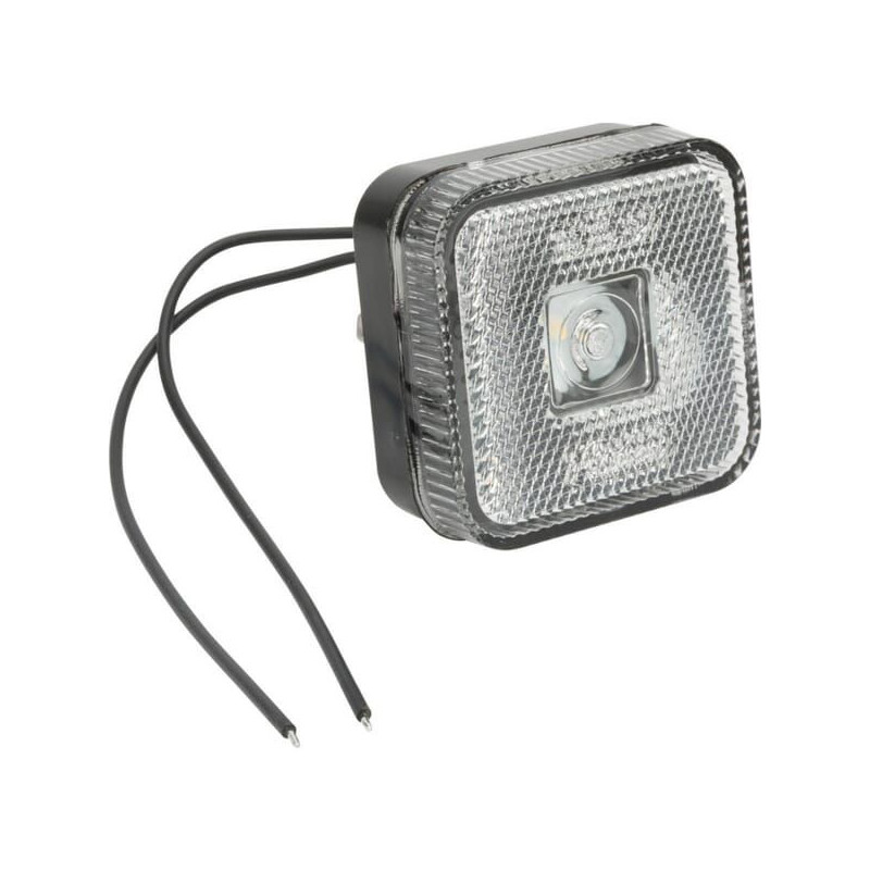 Lampa obrysowa LED, kwadratowa, 12/24V z przewodem i uchwytem Kramp