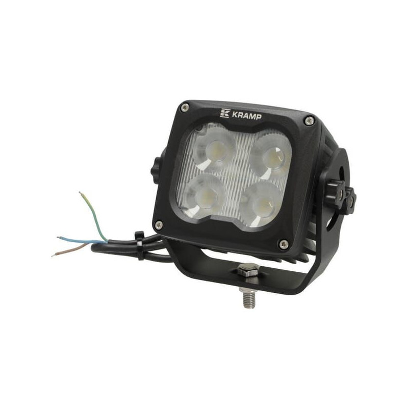 Lampa robocza LED, kwadratowa 70W, 6000lm 10/45V, podgrzewana z czujnikiem T°, szeroostrumieniowa, 4 LED Kramp