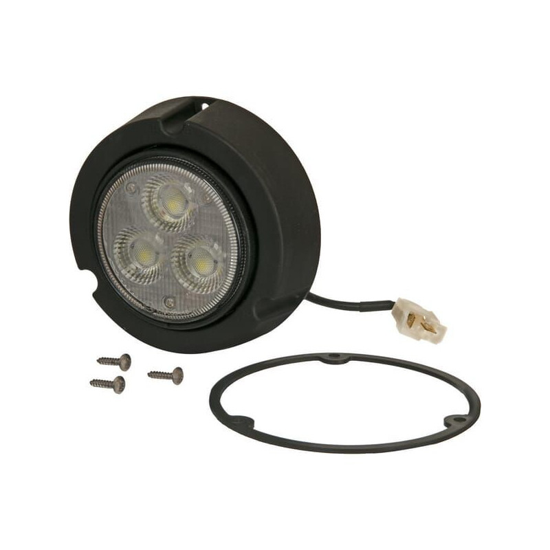 Lampa robocza LED, okrągła 36W 4000lm 10/30V Ø 119 mm z wtyczką AMP 2-pin światło rozproszone 3 LED Kramp