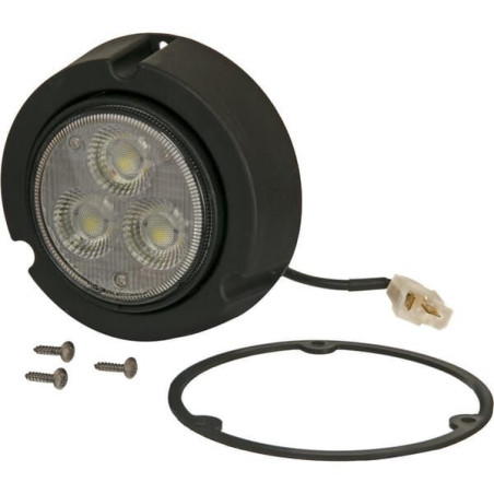 Lampa robocza LED, okrągła 36W 4000lm 10/30V Ø 119 mm z wtyczką AMP 2-pin światło rozproszone 3 LED Kramp