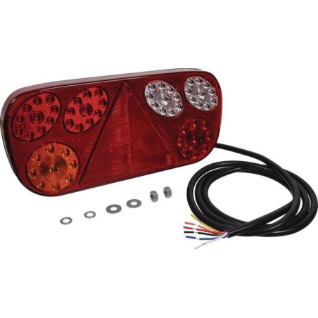 Lampa tylna zespolona LED, lewa prostokątna, 12/24V 315x32x145 mm Kramp