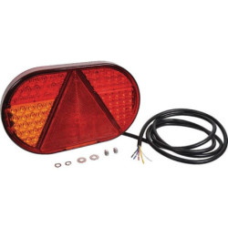 Lampa tylna zespolona LED, lewa prostokątna, 12/24V 254x31x153 mm Kramp