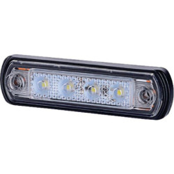 Lampa obrysowa LED, 0.5/1W prostokątna, 12/24V biała 4 LED gopart