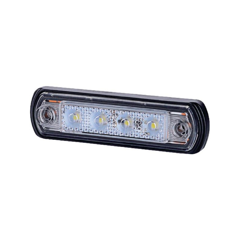 Lampa obrysowa LED, 0.5/1W prostokątna, 12/24V biała 4 LED gopart