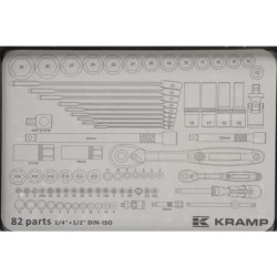 "Zestaw kluczy nasadowych 1/4” + 1/2"" 82 ele."