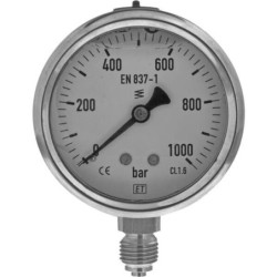 "Manometr ø63 mm 0-1000 bar przyłącze tylne 1/4"""