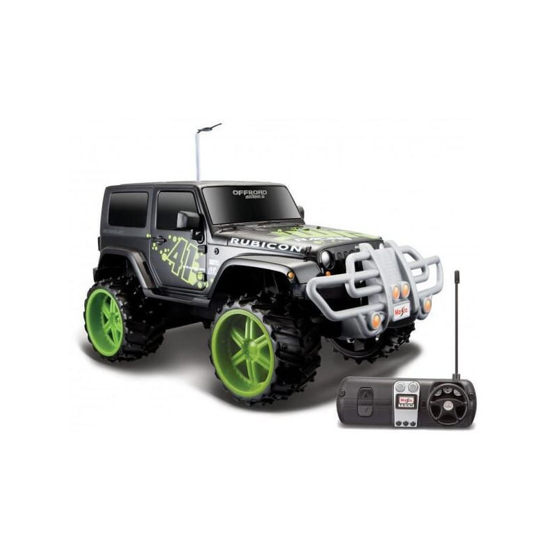 Samochód Jeep Wrangler Rubicon RC zielony/czarny/biały w skali 1:16