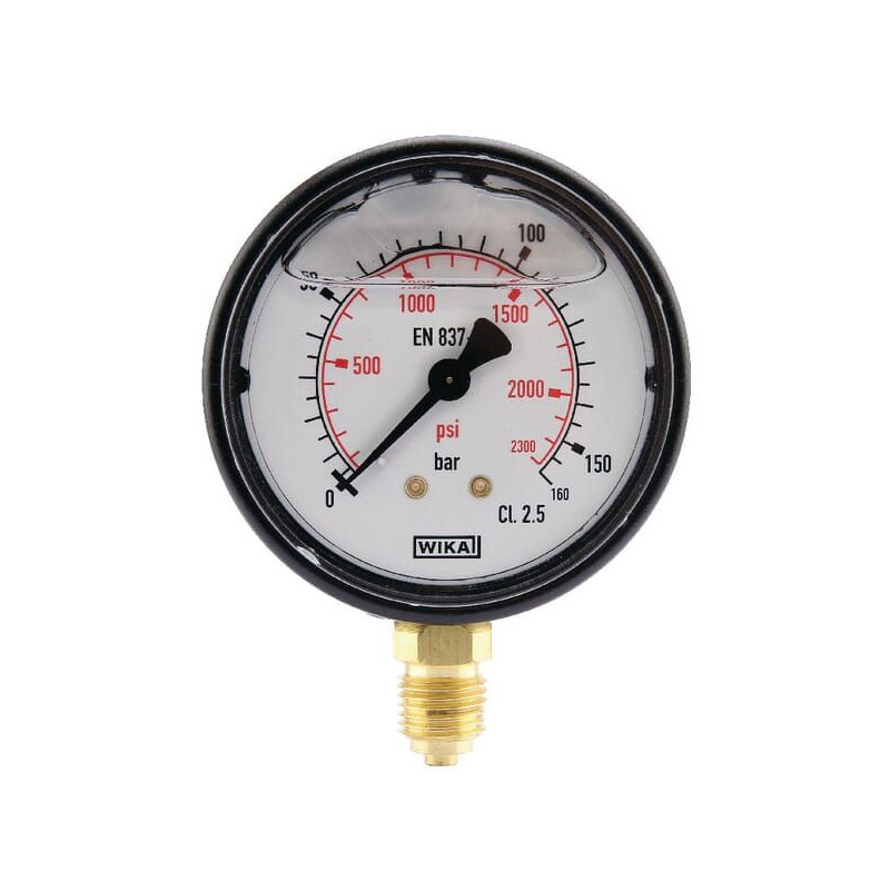 "Manometr glicerynowy, Ø 63 mm 0-160 bar, przyłącze dolne 1/4"""