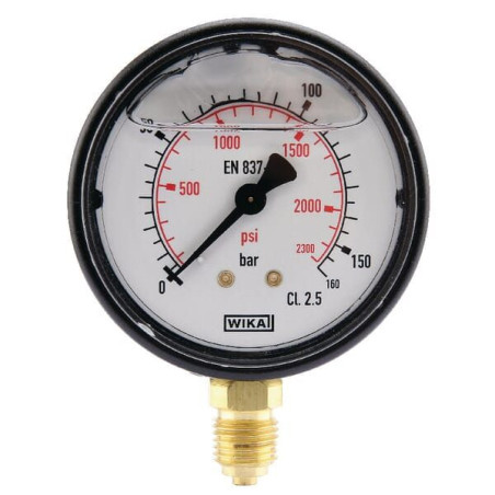 "Manometr glicerynowy, Ø 63 mm 0-160 bar, przyłącze dolne 1/4"""