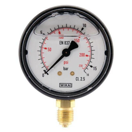 "Manometr glicerynowy, Ø 63 mm 0-16 bar, przyłącze dolne 1/4"""