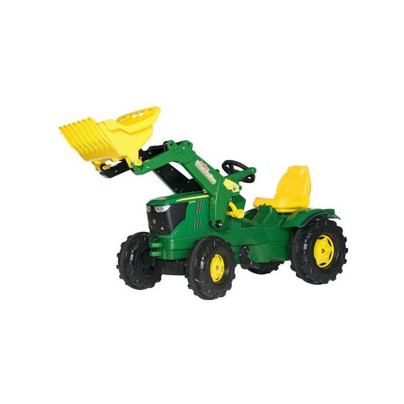 Traktor z napędem na pedały i ładowaczem John Deere 6210R wiek od 3 lat RollyFarmtrac Rolly Toys