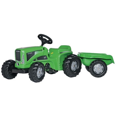 Traktor z napędem na pedały i przyczepą Futura, zielony, wiek od 2.5 lat RollyKiddy Rolly Toys