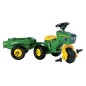 Traktor z napędem na pedały z ładowaczem i przyczepą John Deere, wiek 2.5 lat RollyKid Rolly Toys